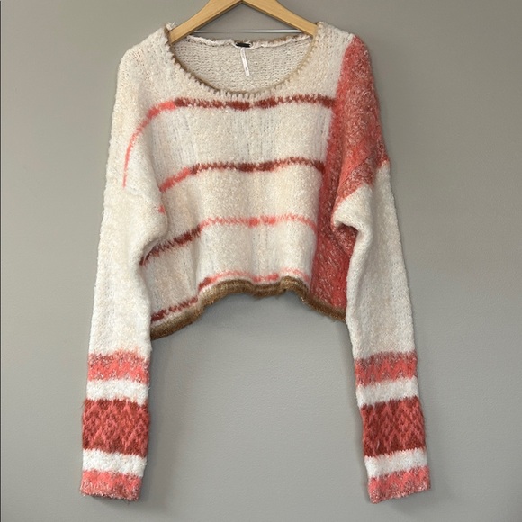 Free People Emerson Pullover Sweater Champagne Dream Combo Size XL - Picture 2 of 10